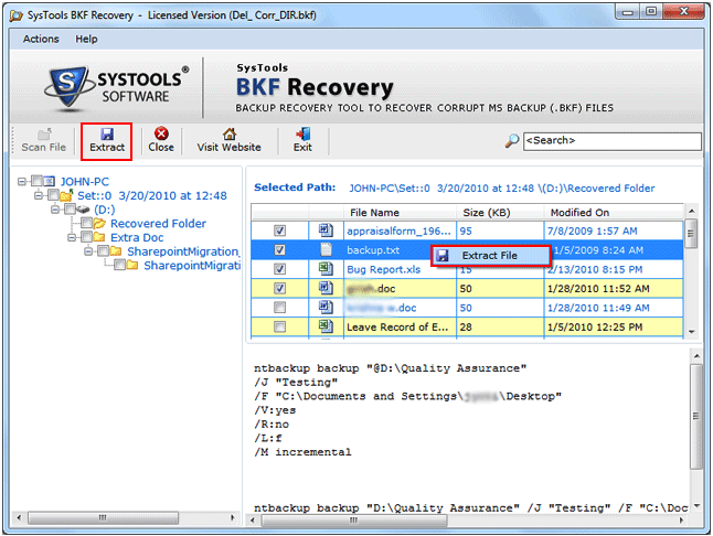 Repair Windows BKF File 5.9