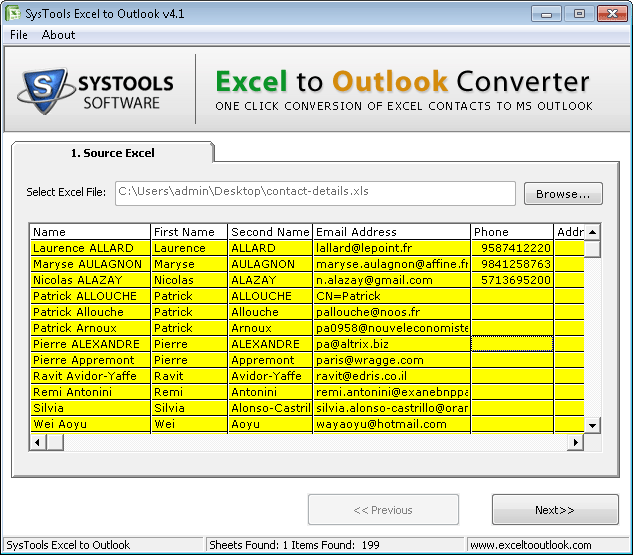 Advanced Excel to Outlook Converter 4.1